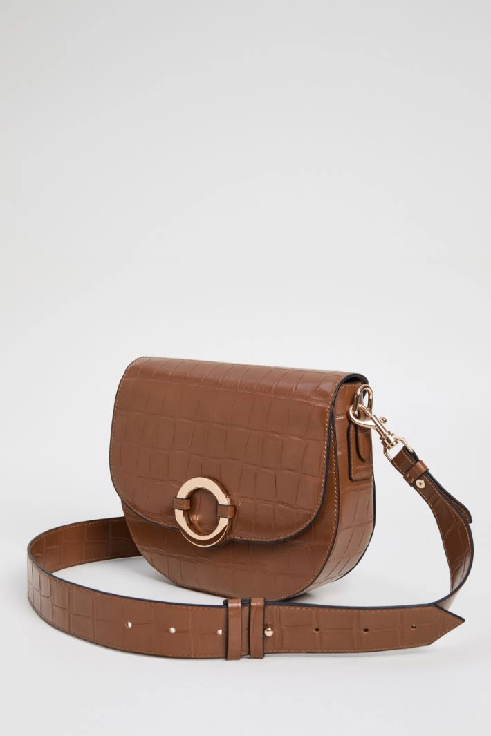 Crocodile print shoulder bag - LEATHER