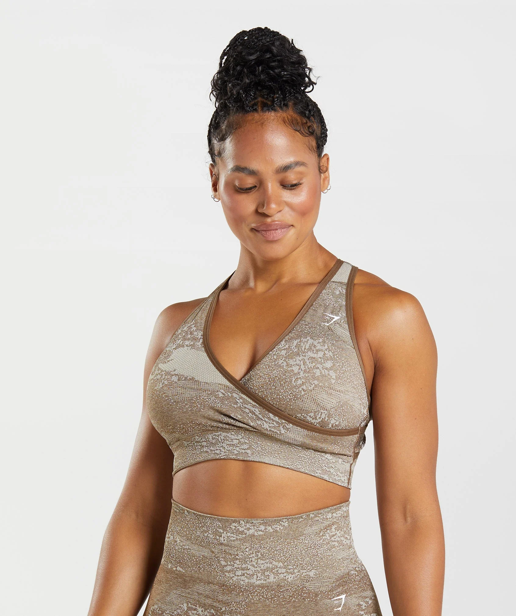 Adapt Camo Seamless Sports Bra Pebble Grey/Soul Brown