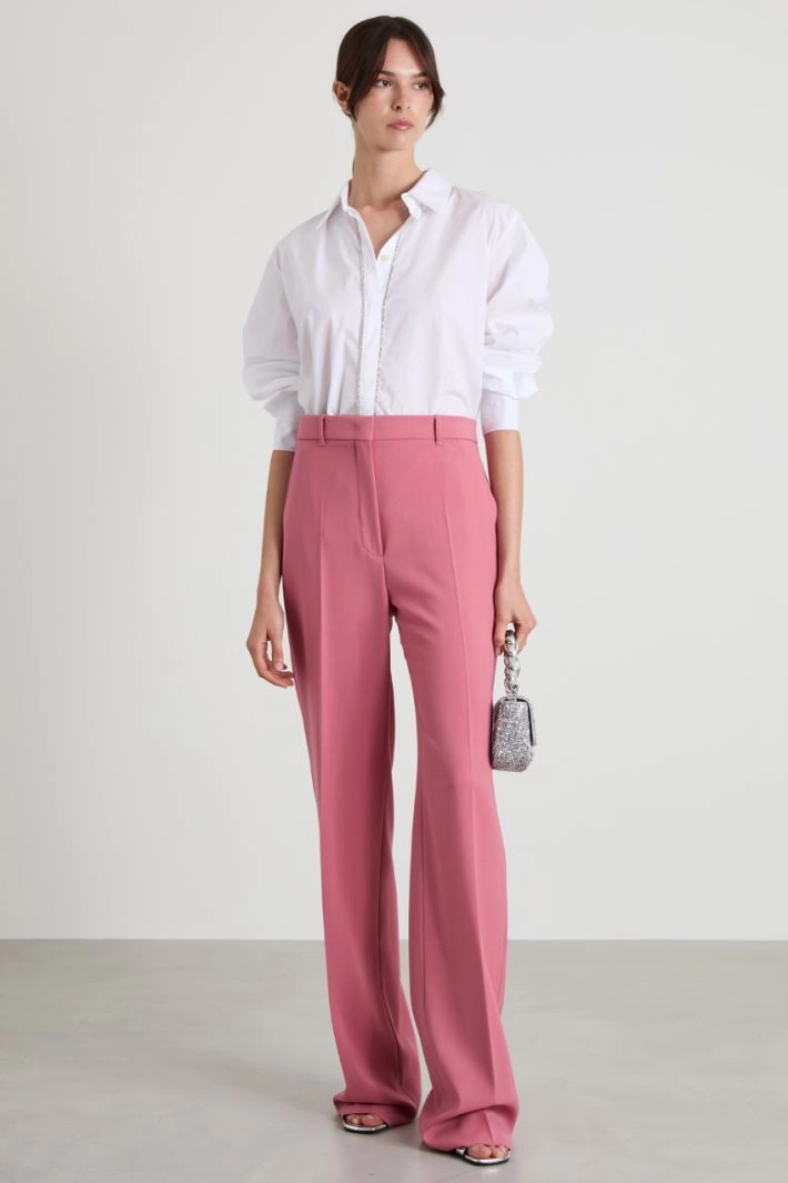 Wool crepe trousers - PINK