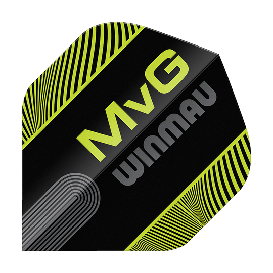 Winmau Prism Delta MvG Black Green Text No2 Standard Flights