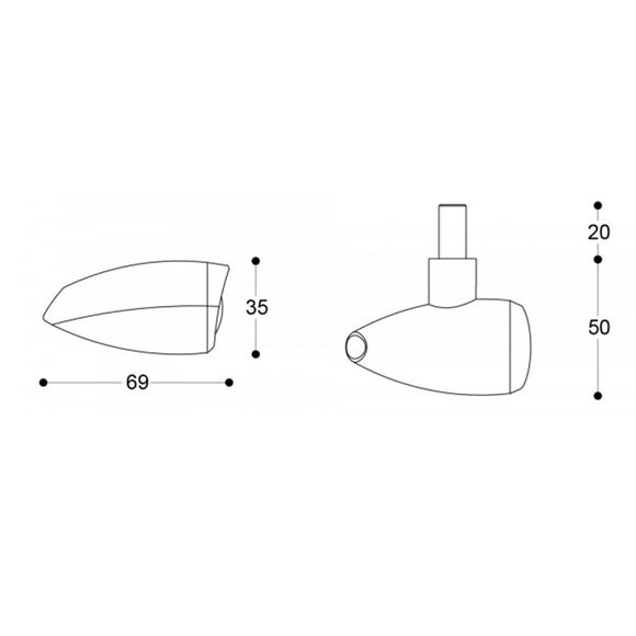Barracuda FONZIE Turn Signal (Pair) UniversalRef: bar0167 / n1001/z