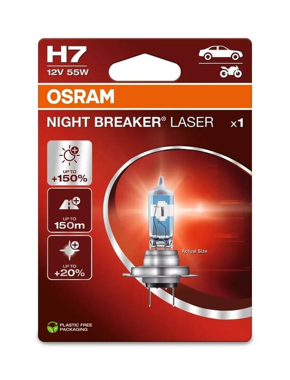 Ampoule Osram H7 Night Breaker Laser 12V 55W PX26d - à l'unité UniverselRef : OSRM00089A / 1129534