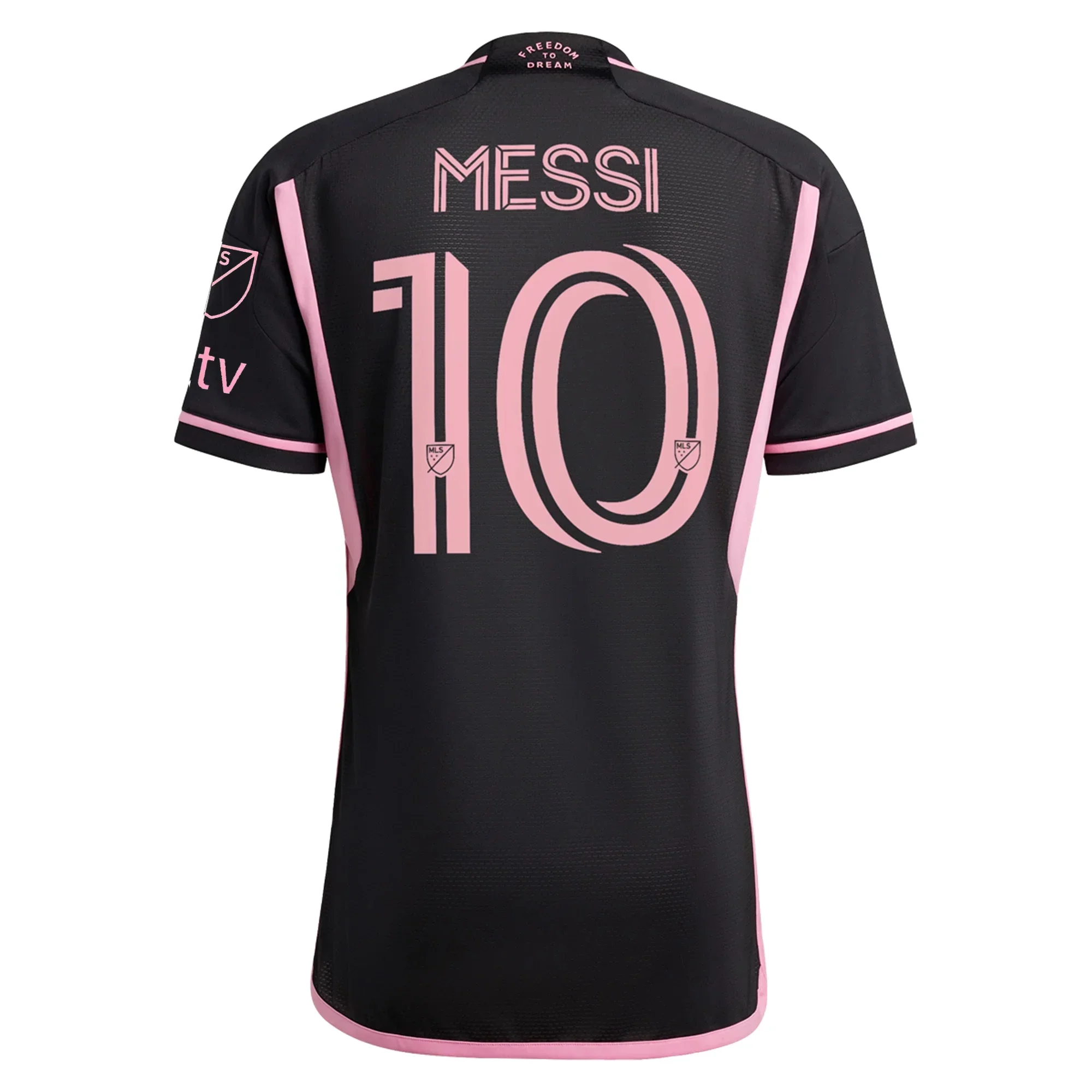 Inter Miami Lionel Messi Authentic Player Version Away Jersey 23/24 w/ MLS Patches (Black/Pink)
