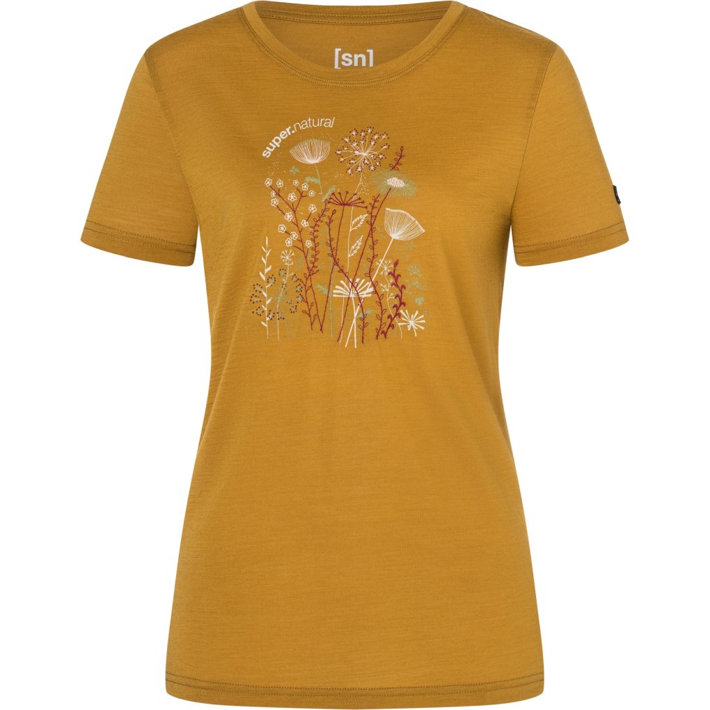 SUPER.NATURAL Rock Flowers Tee Women - Dried Tobacco/Various