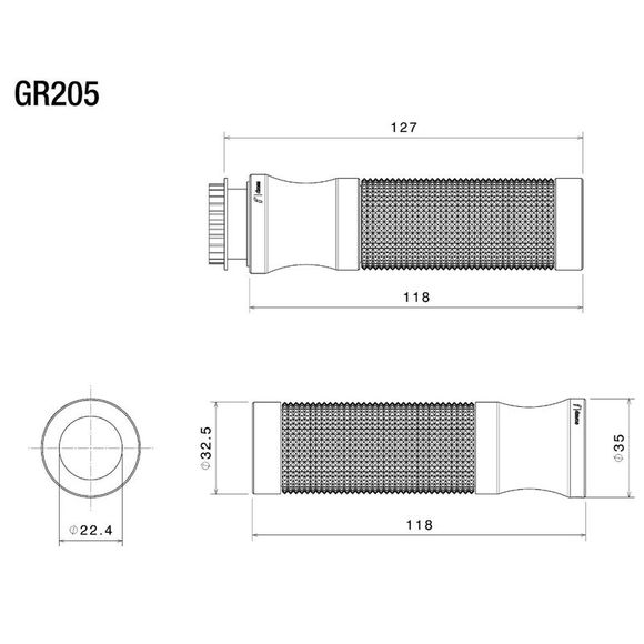 Rizoma Sport Line Universal Handlebar Grips - GrayRef: RZ0030