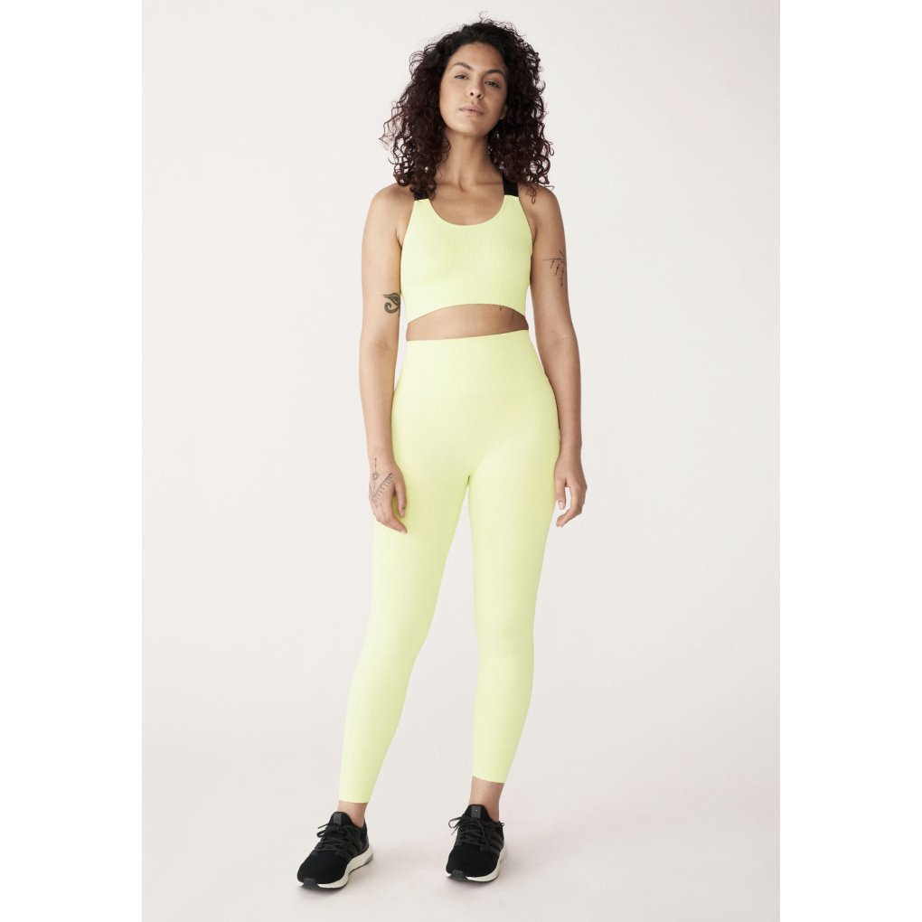 Röhnisch Seamless Rib Tights Women - Pale Lime Yellow