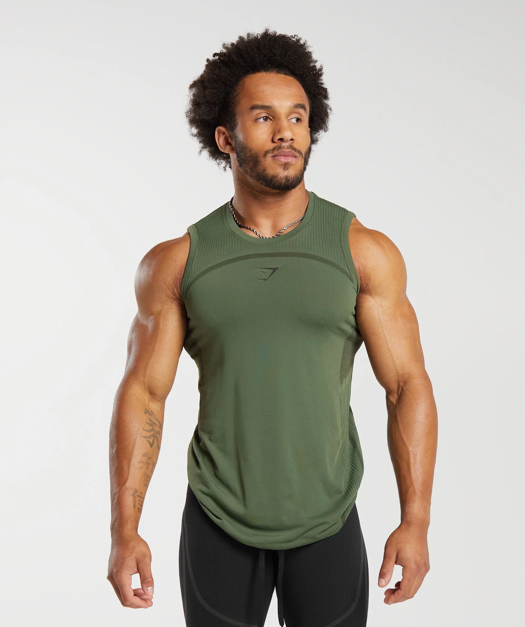 315 Seamless Tank Core Olive/Deep Olive Green