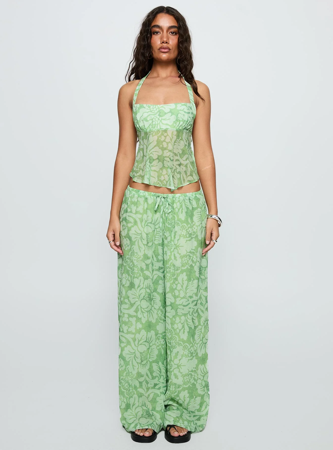 Finesse Pants Green Floral