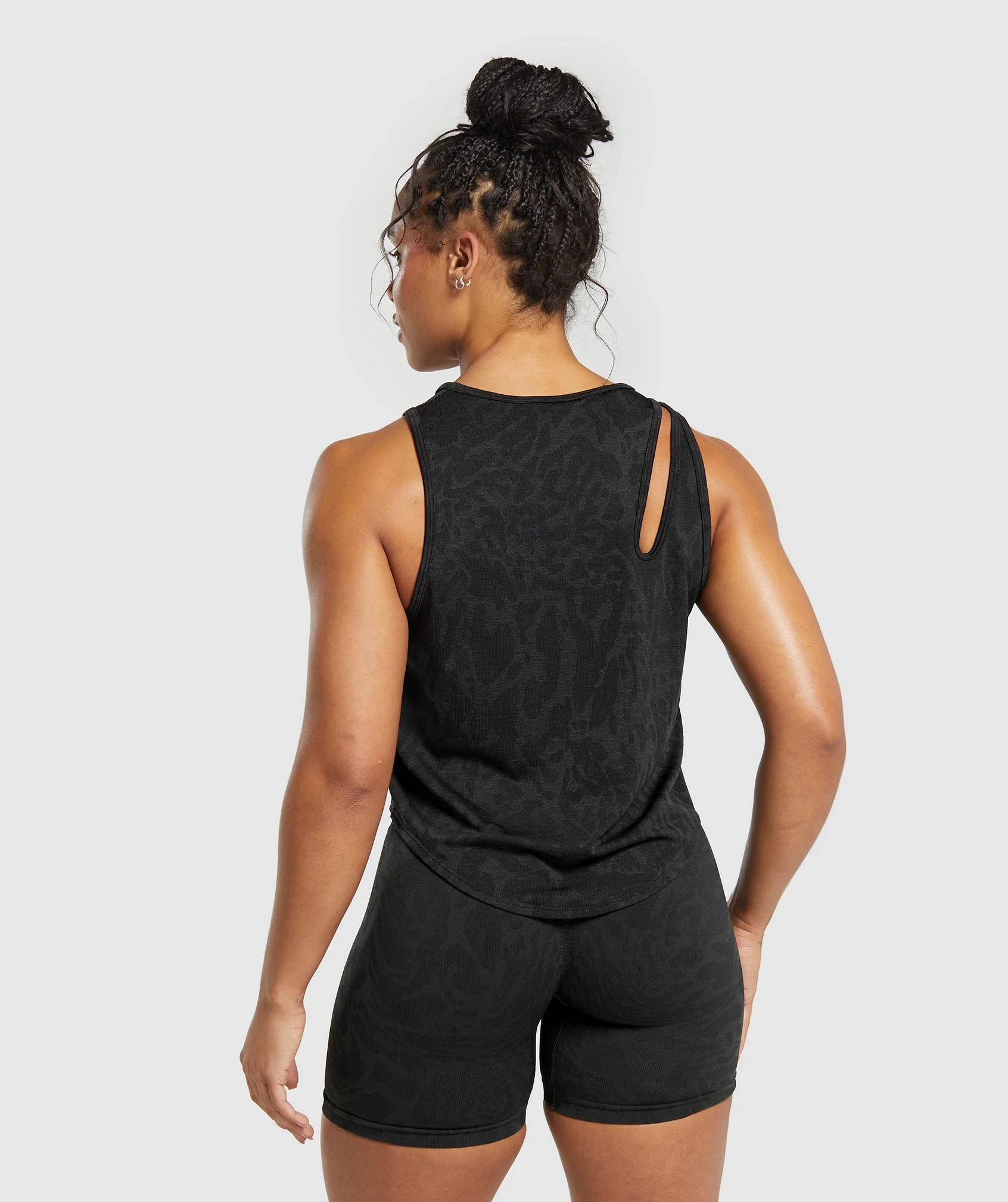 Adapt Safari Seamless Drop Arm Lifting Tank Black/Asphalt Grey