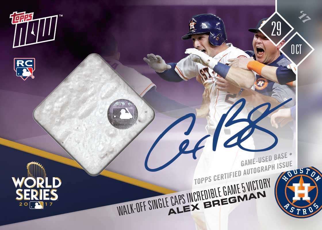 Autographed Game Used Base Card # to 25 - Alex Bregman (RC) 1st Walk-Off Caps Victory - TOPPS NOW®