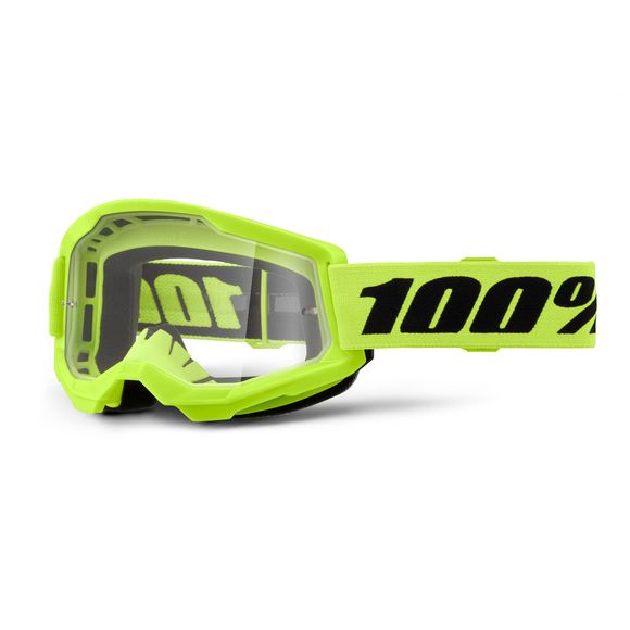 100% STRATA 2 cross Mask Fluo Yellow - Clear 2025 - YellowRef: CE1355 / 50027-00016