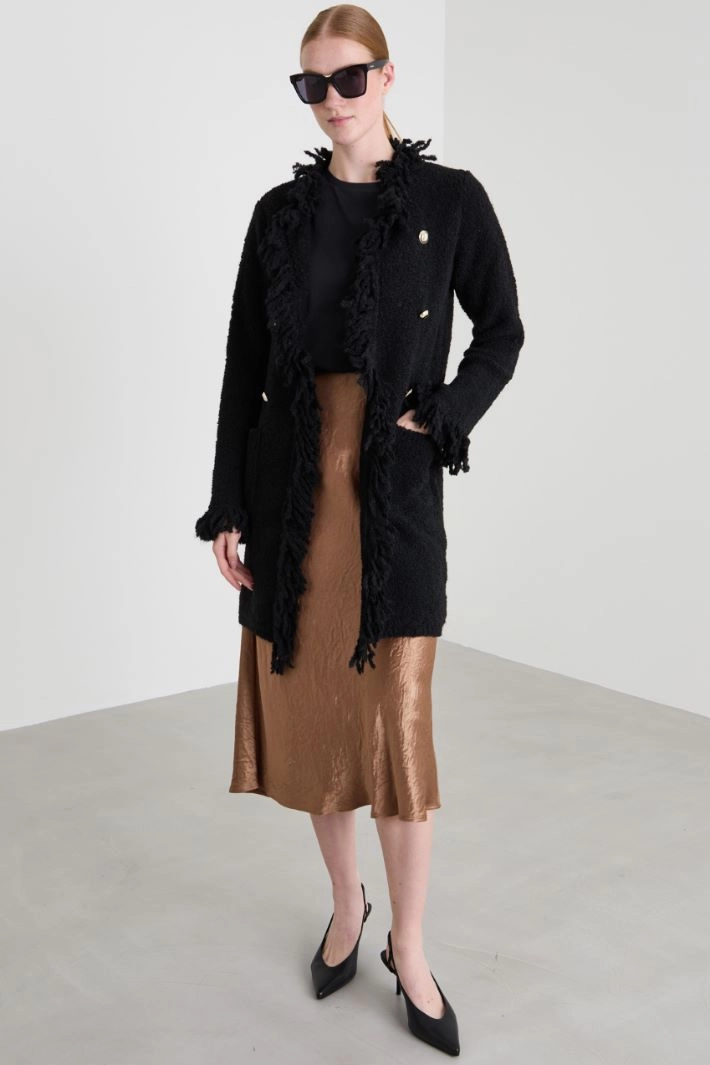 Boucle knit jacket - BLACK