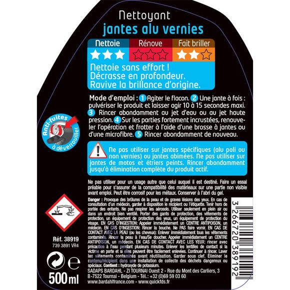 Nettoyant jantes Bardahl 500ML UniverselRef : BDH0057 / 38919