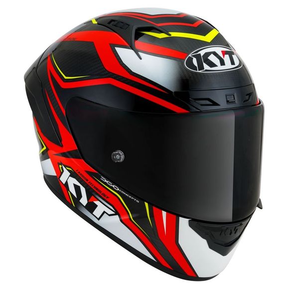 Full-Face Helmet KYT NZ-RACE CARBON STRIDE - Red / WhiteRef: KYT0138