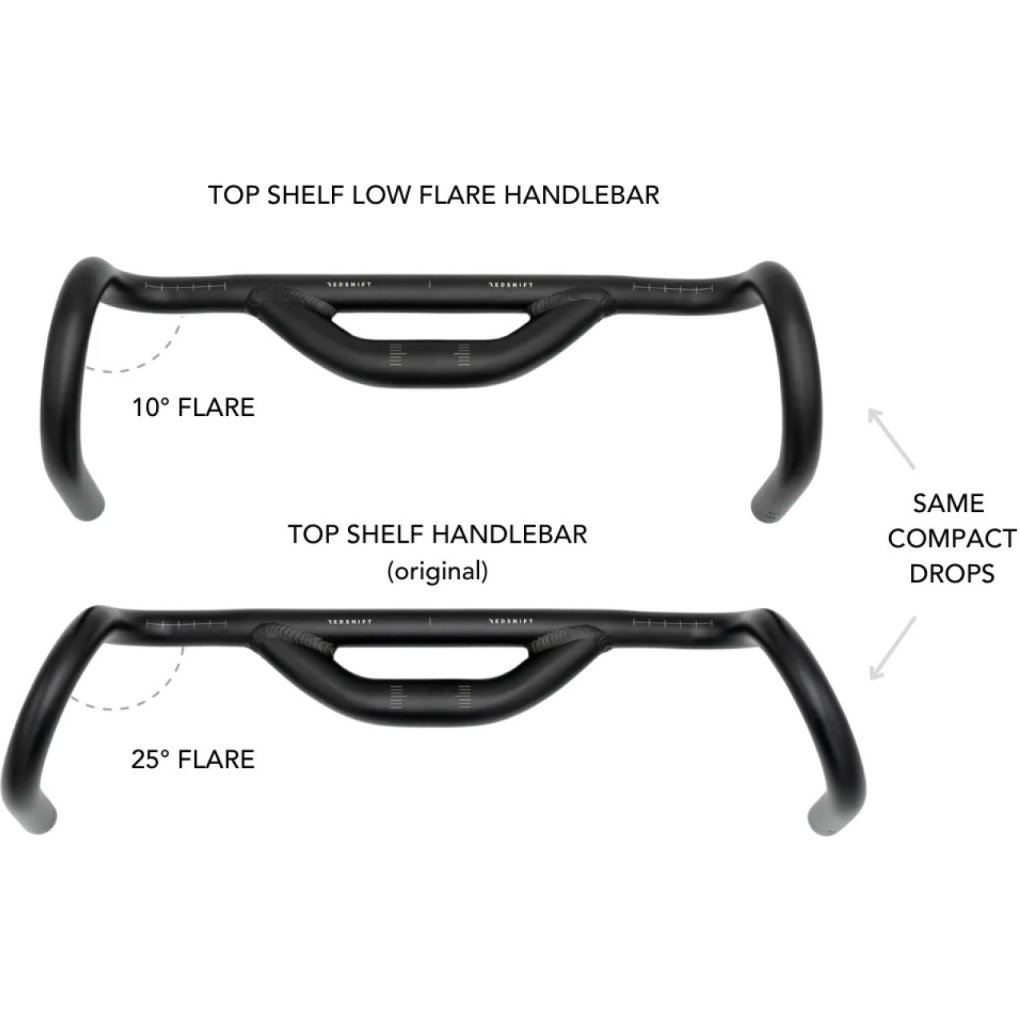 Redshift Top Shelf Low Flare Handlebar - 31.8 | Gravel - 50mm Rise - 10° Flare