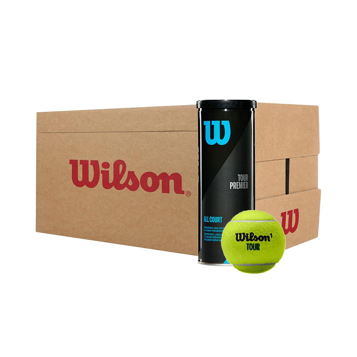 BOX OF 24 CANS OF 3 WILSON TOUR PREMIER ALL COURT WRT109400