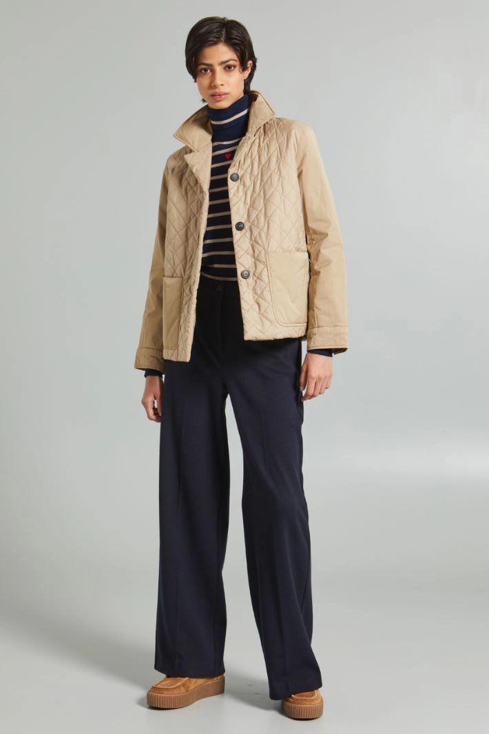 Quilted shirt-style jacket - SAND