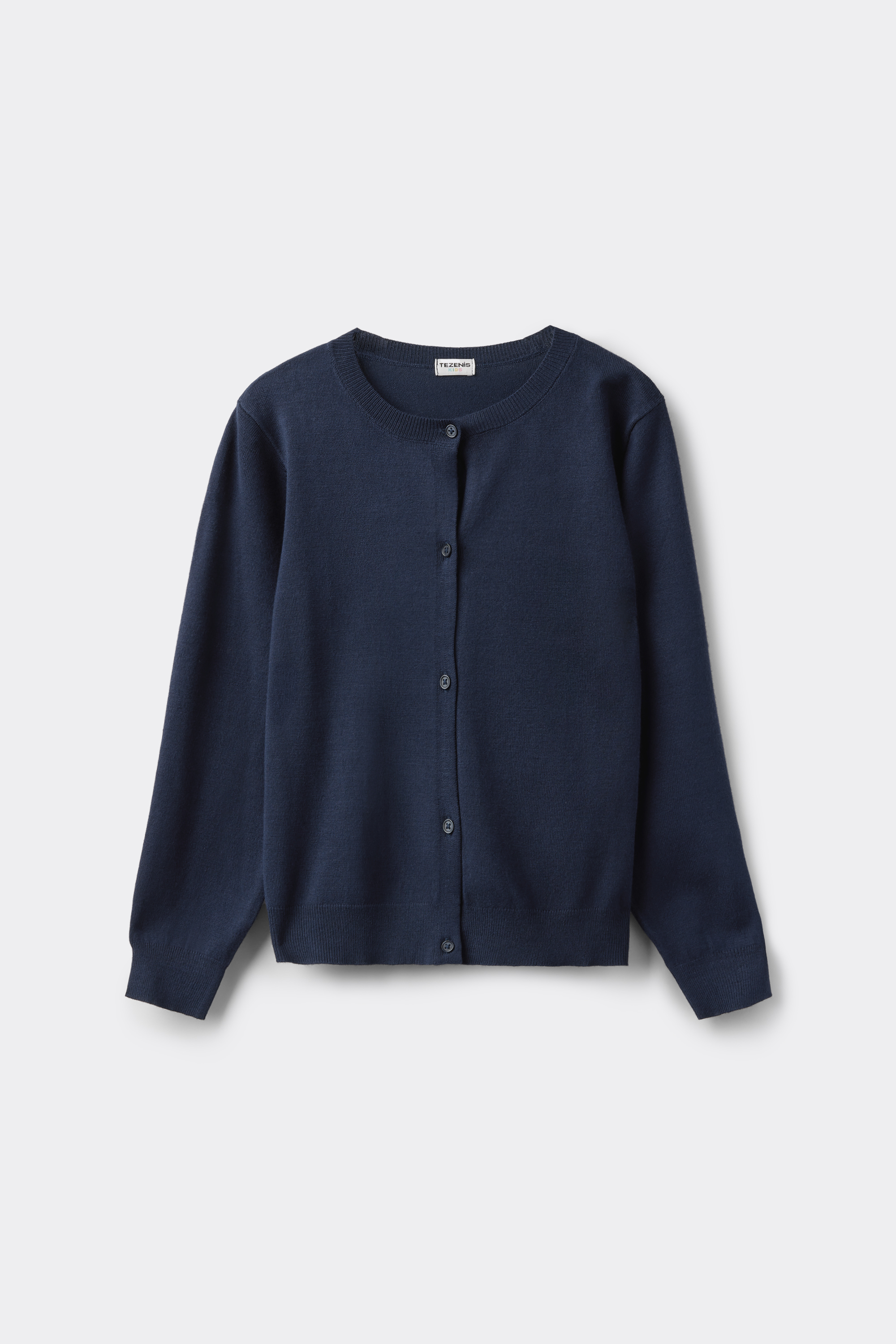 Girls’ Round Neck Cardigan with Buttons