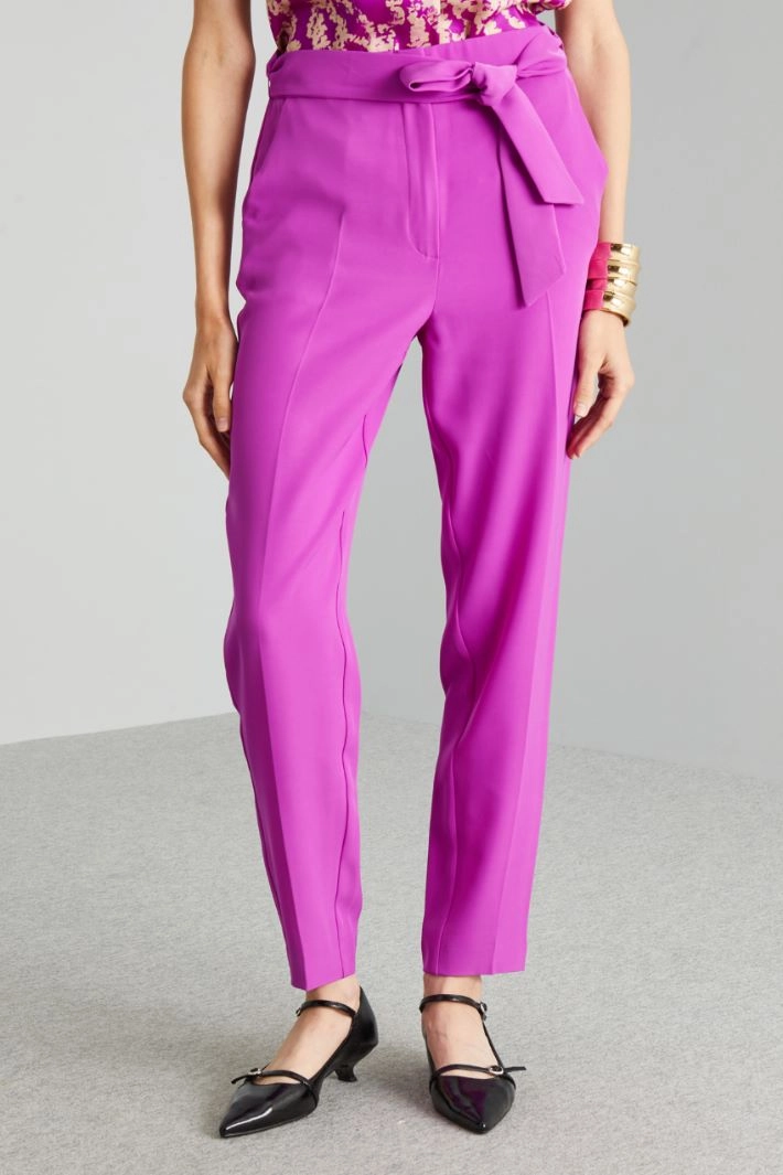 High-waisted trousers - CYCLAMEN