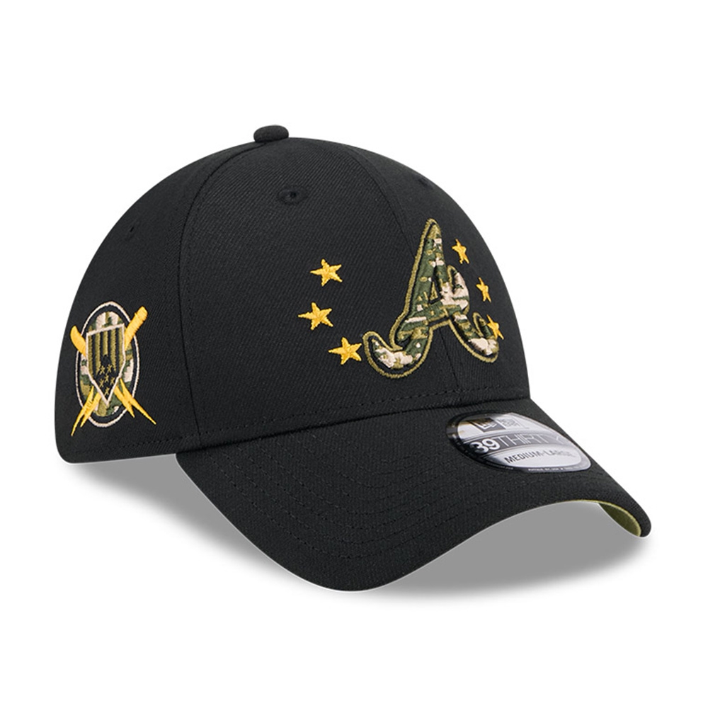 Atlanta Braves 2024 MLB Armed Forces New Era 39THIRTY Flex Cap Black