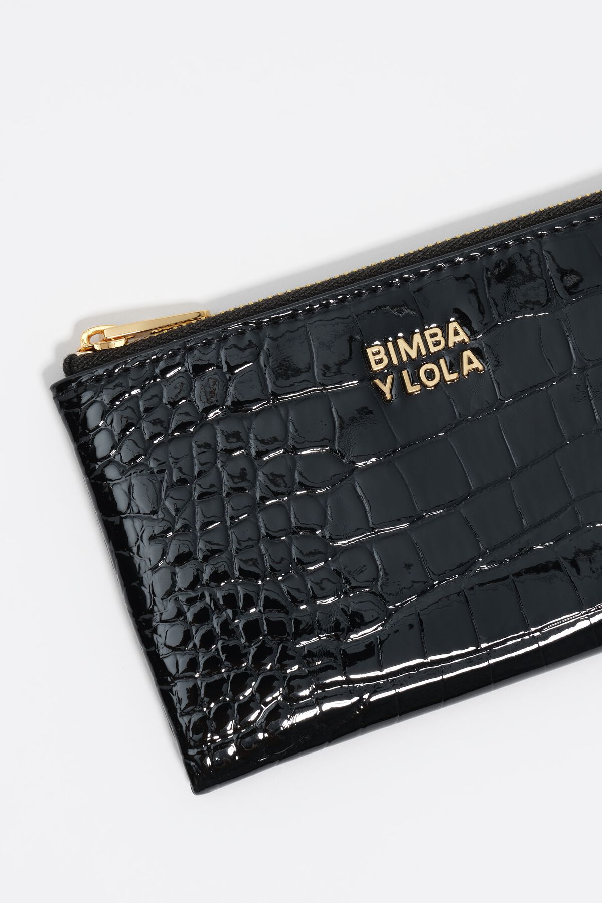 Black mock croc coin purse