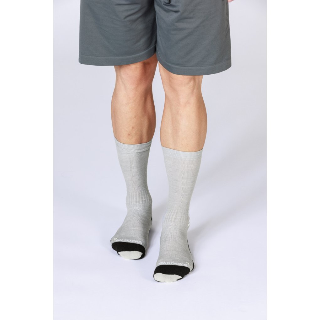 X-Socks Run Discover Merino Crew Socks - x black/light grey
