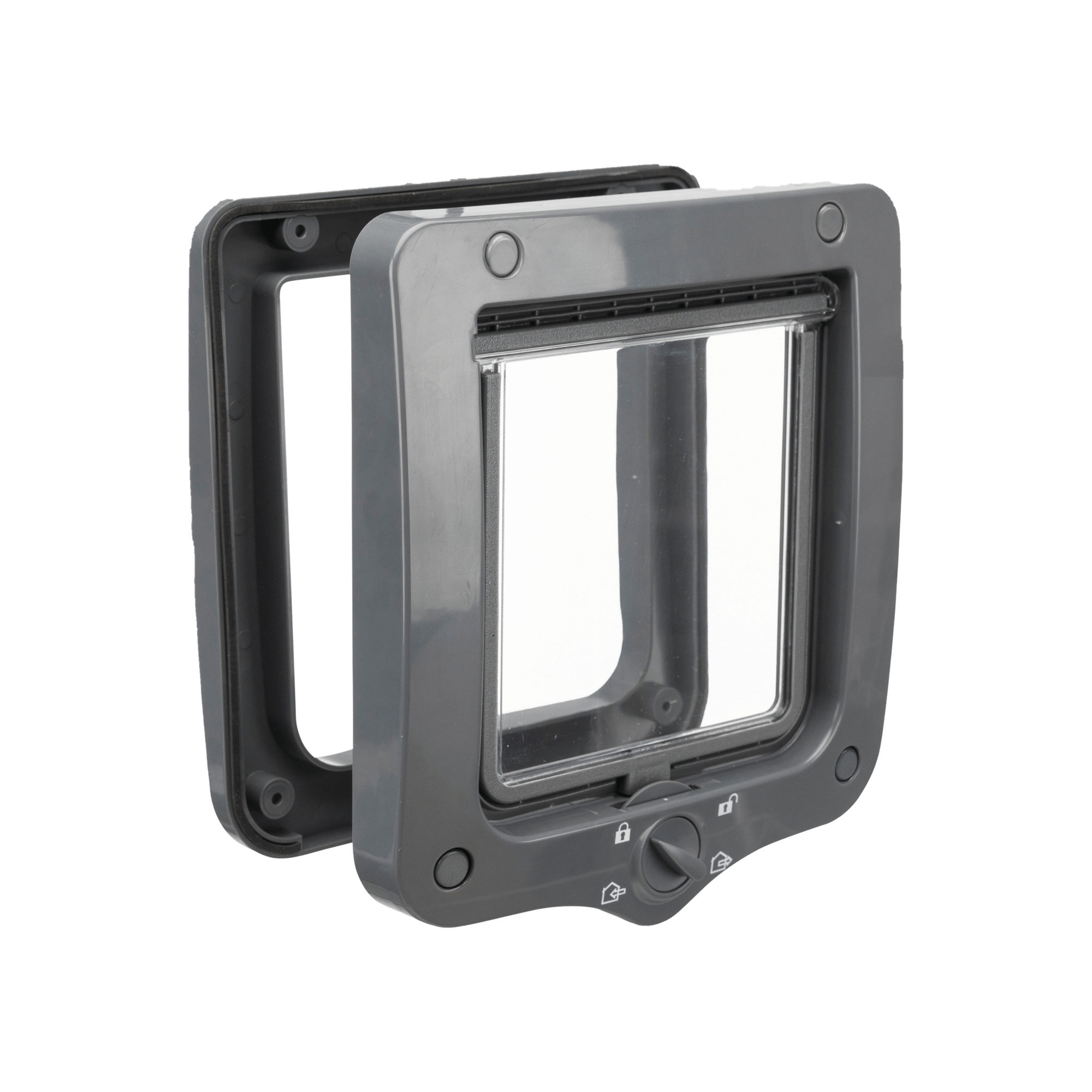 Trixie 4-Way Cat Flap - Grey