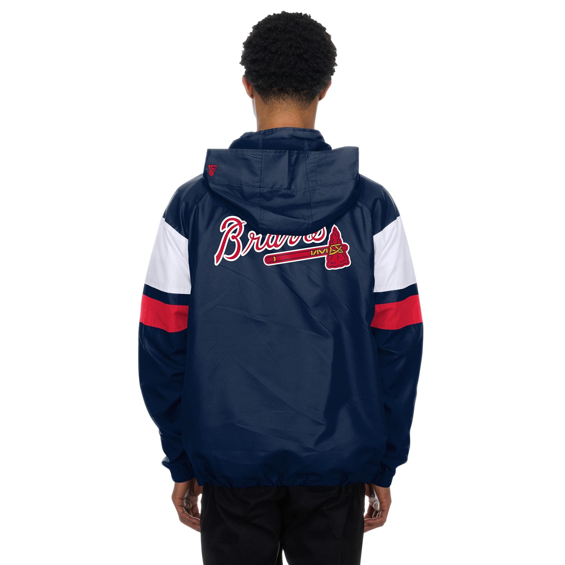 Atlanta Braves MLB Quarter Zip Windbreaker Jacket Navy