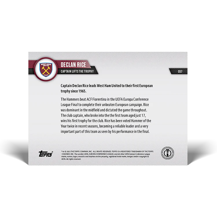 Topps UK - Captain lifts the trophy - ECL TOPPS NOW® Card #57