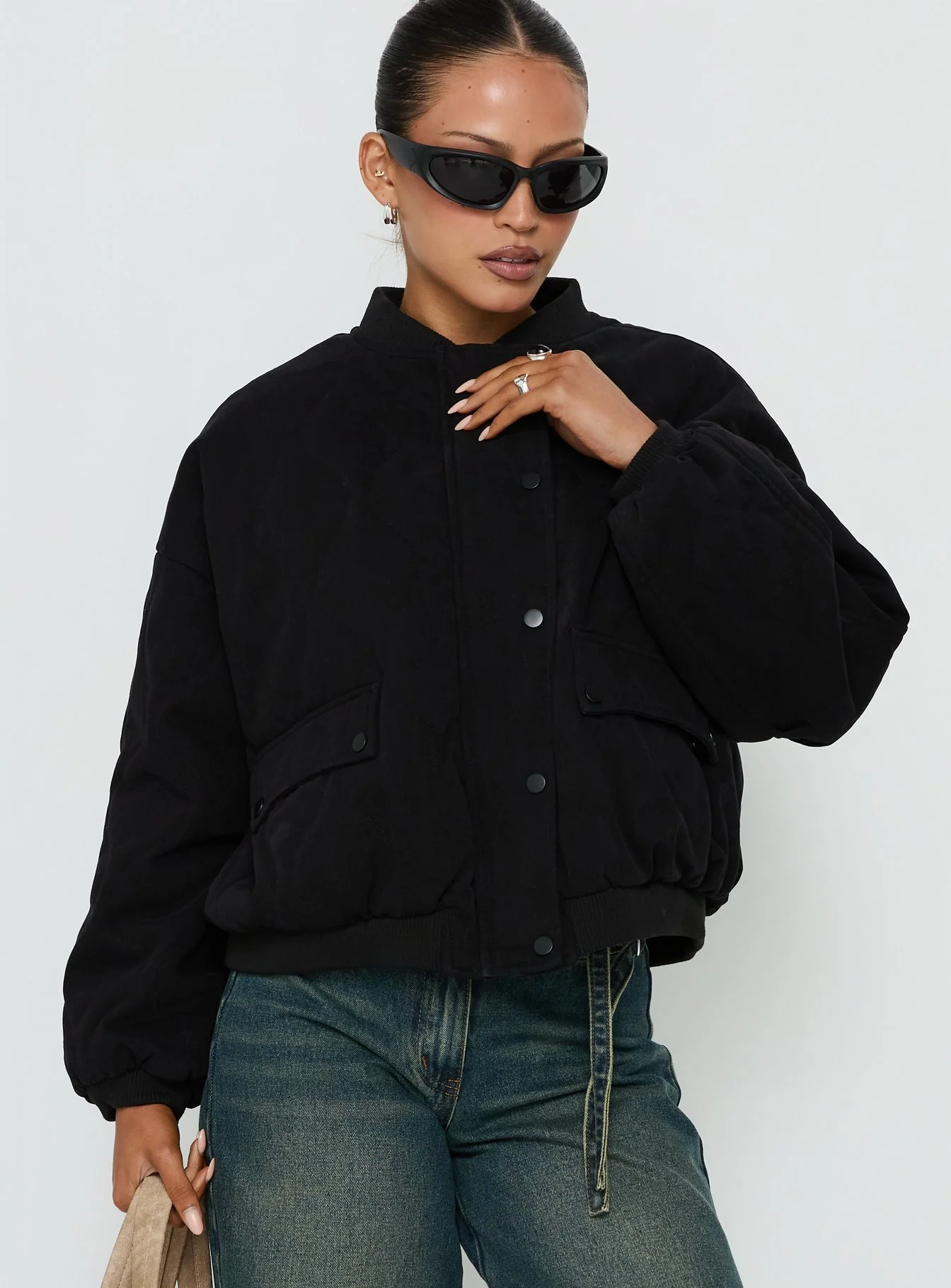 Stick Season Quilted Jacket Black