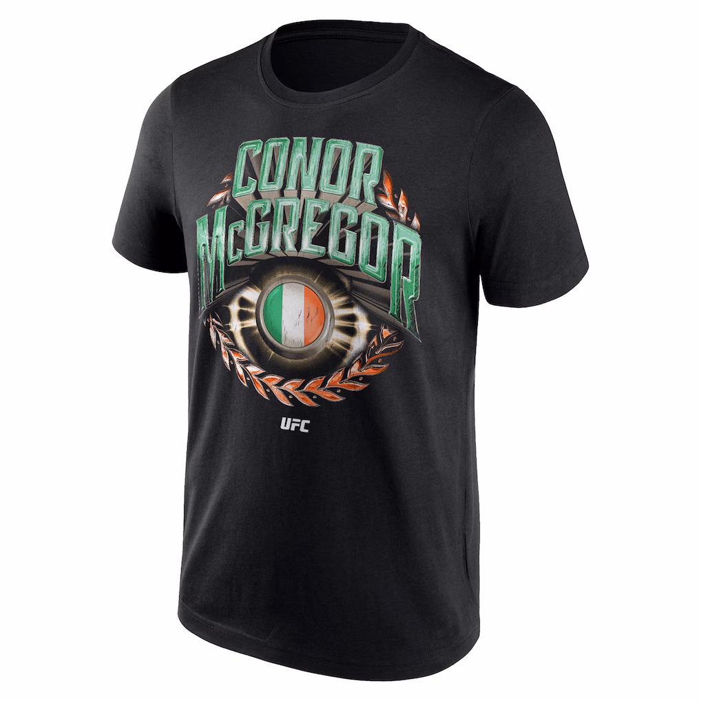 UFC Conor McGregor Flag Badge T-Shirt - Black - Mens