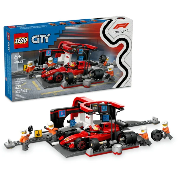 60443 F1 Pit Stop & Pit Crew with Ferrari Car LEGO