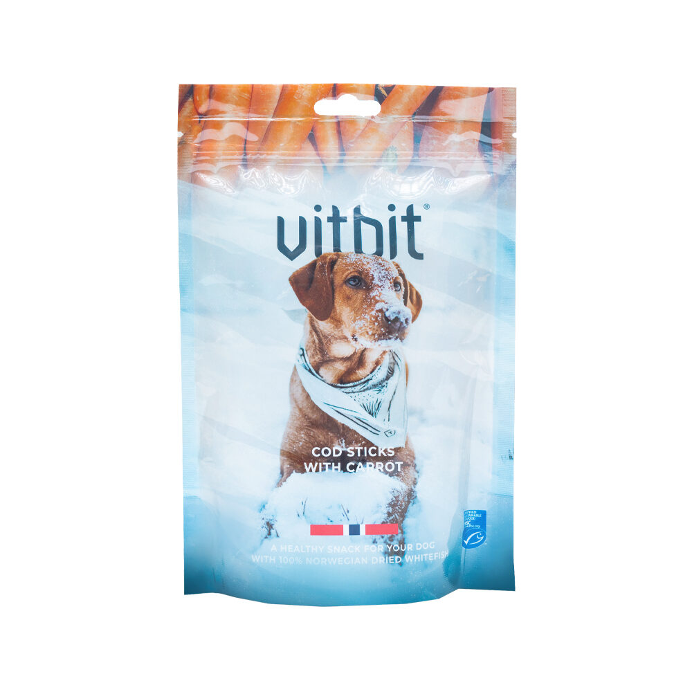 Vitbit Cod Sticks - Carrot - 100 g