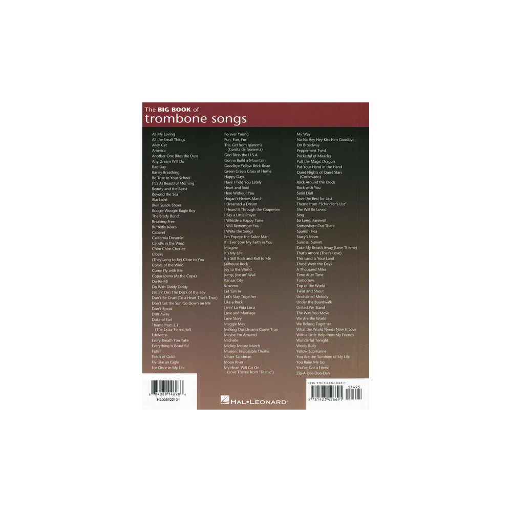 Hal Leonard Big Book Of Trombone Songs – Thomann Ireland