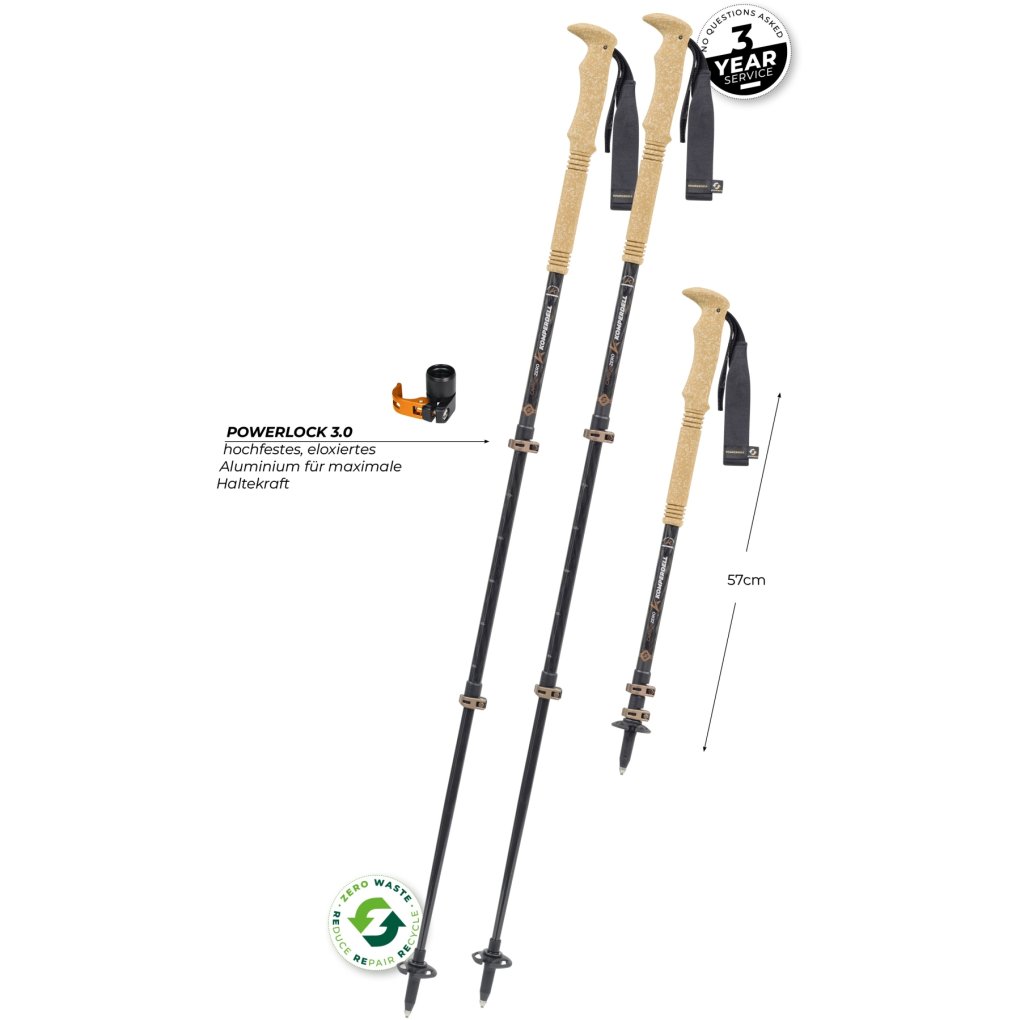 Komperdell Carbon Ultra Zero Compact Trekking Poles (Pair) - brown