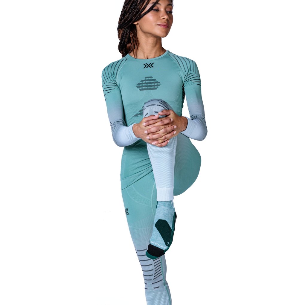 X-Bionic Invent FX Pants Women - sage green/light grey/optical white