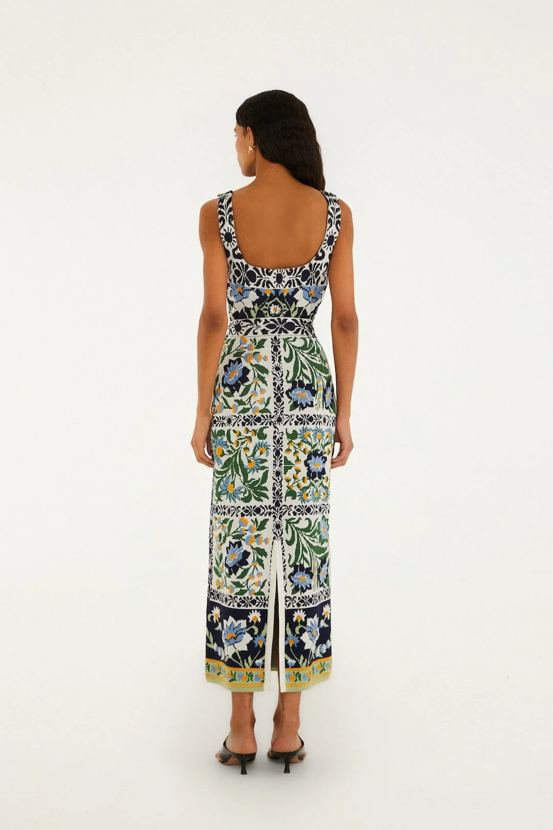 Black Manoela Belted Knit Midi Dress