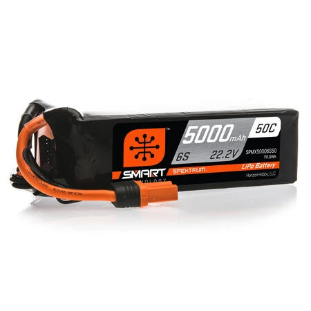SPM50006S50 5000mAh 6S 22.2V 50C Smart LiPo Battery; IC5 Spektrum