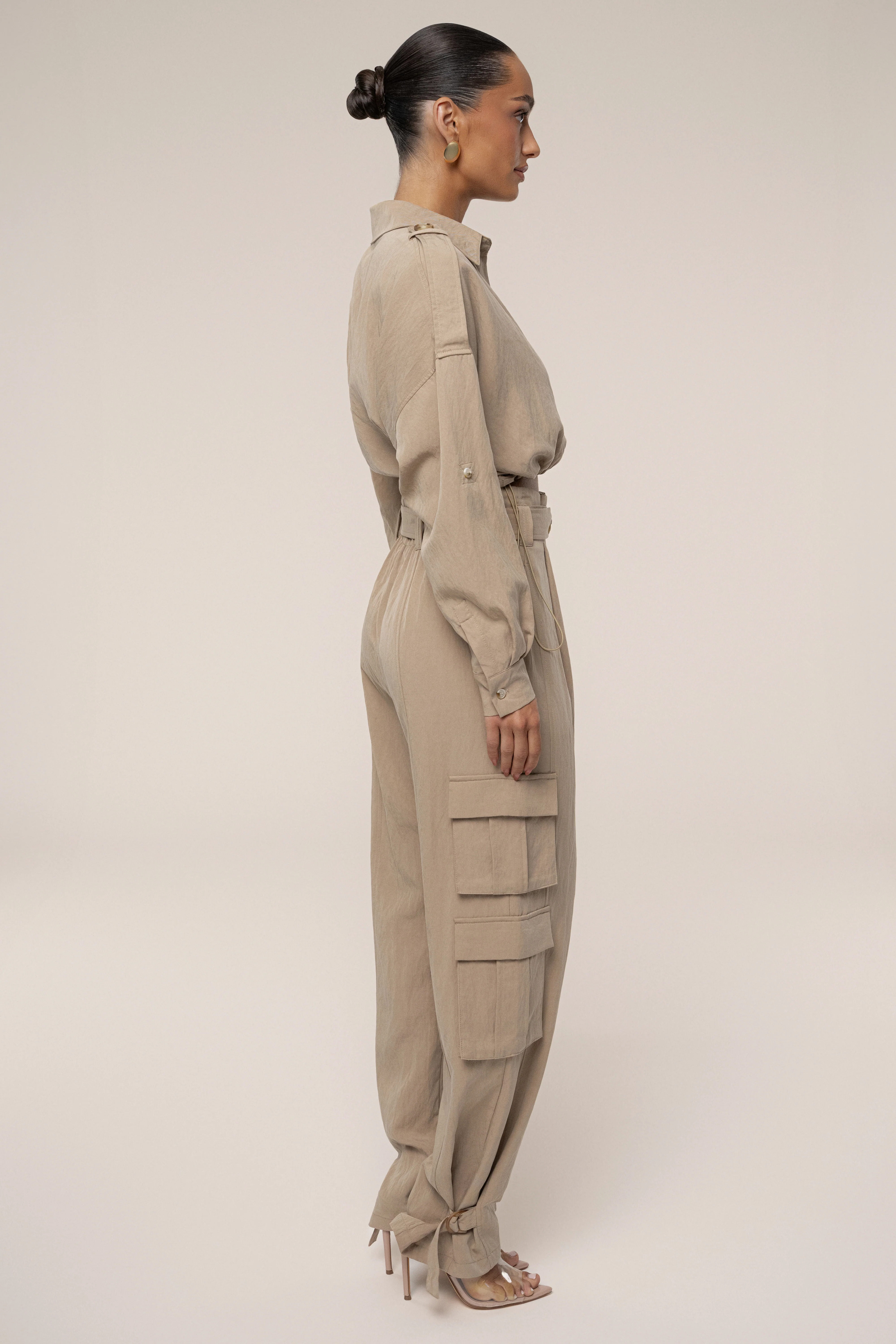 Tan Boundless Belted Cargo Pants