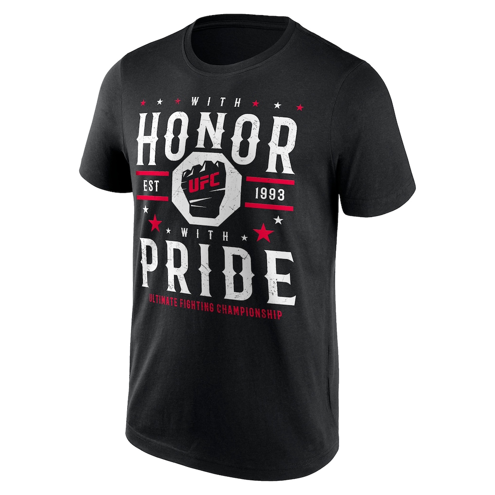 UFC With Honor With Pride T-Shirt - Black - Mens