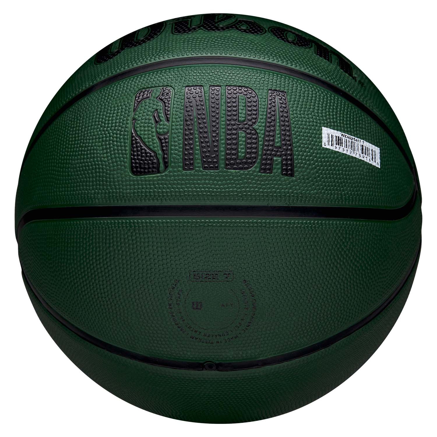 Milwaukee Bucks Solid Wilson NBA Basketball Green (Size 5)