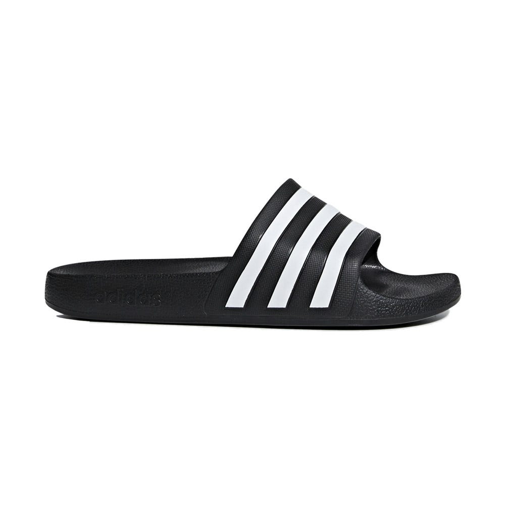 UNISEX BLACK AND WHITE ADIDAS ADILETTE AQUA SLIDES