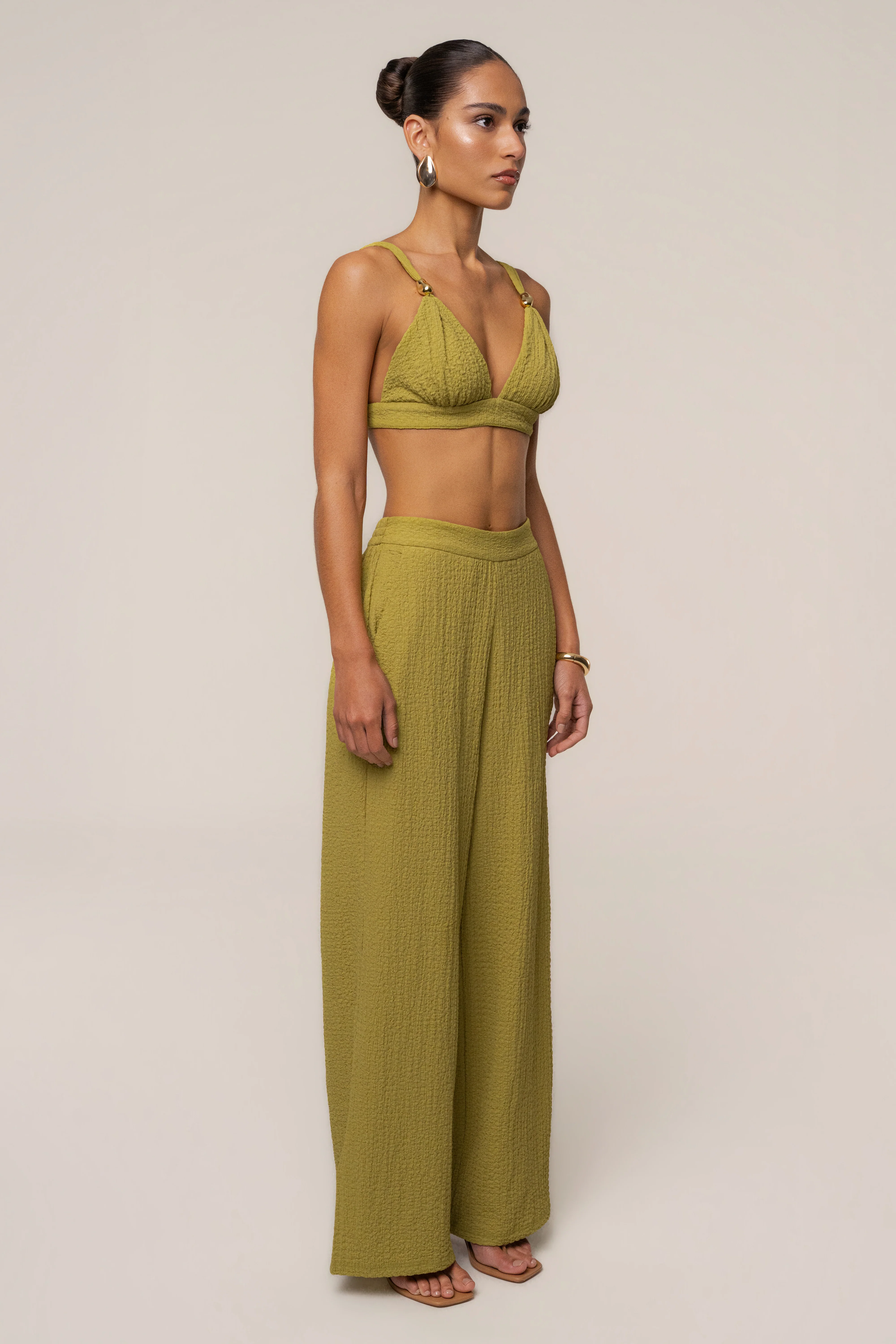 Lime Dockside Crepe Knit Bralette