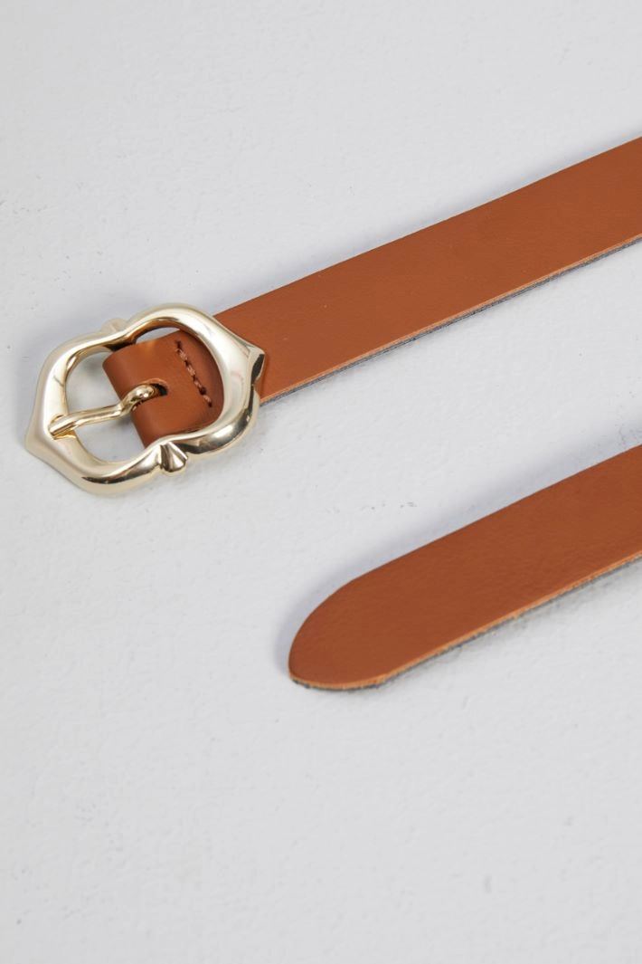 Genuine leather belt - LEATHER GOLD