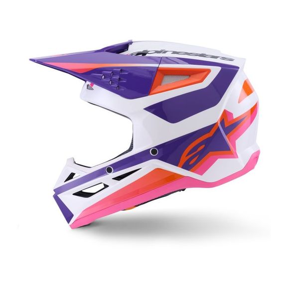 Casque cross Alpinestars S-M3 HEAT 2026 - Blanc / VioletRef : AP3965