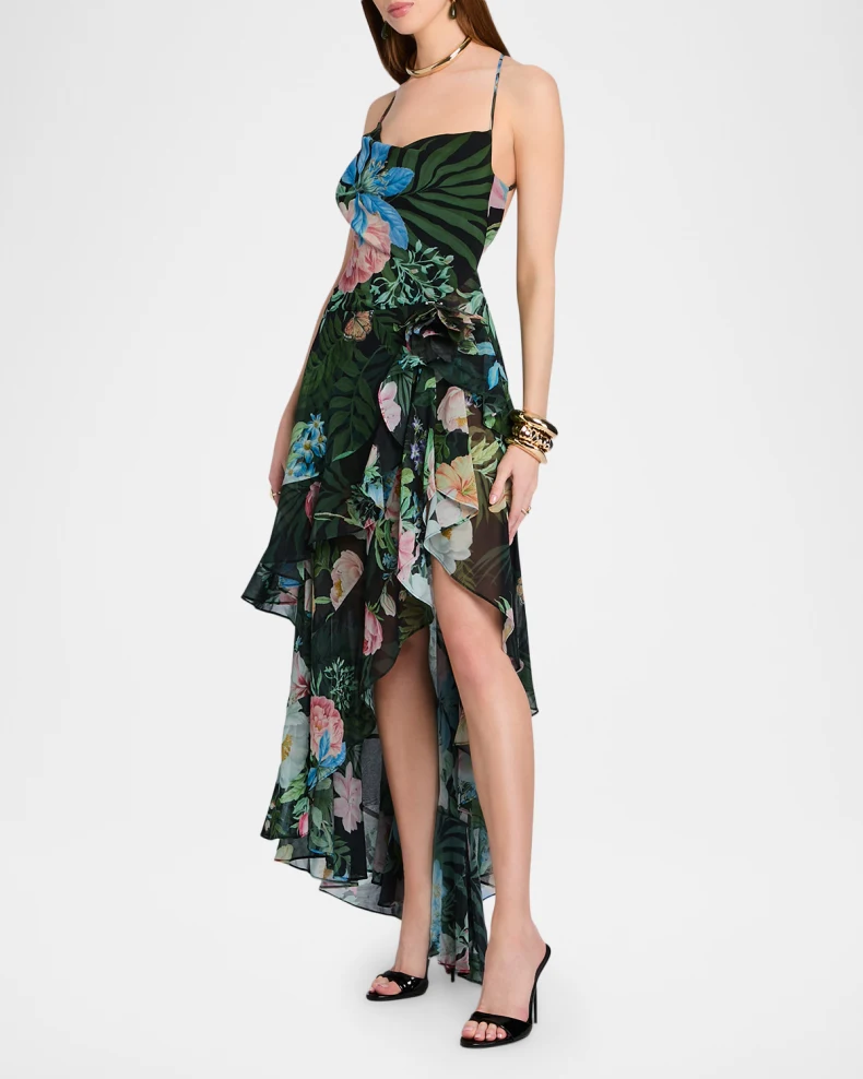 Samara Ruffled Silk Chiffon Dress