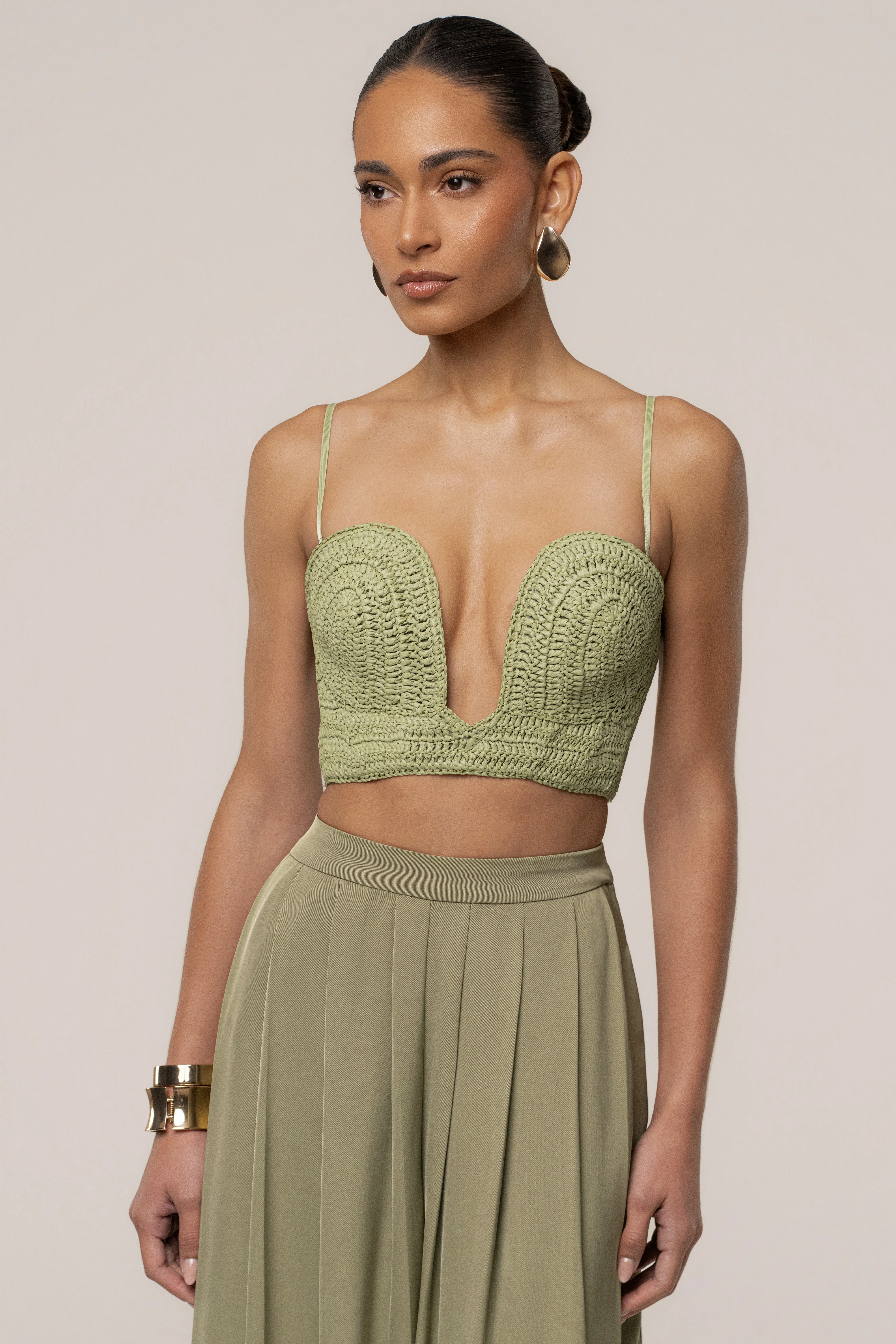 Moss Sail Away Texture Bustier
