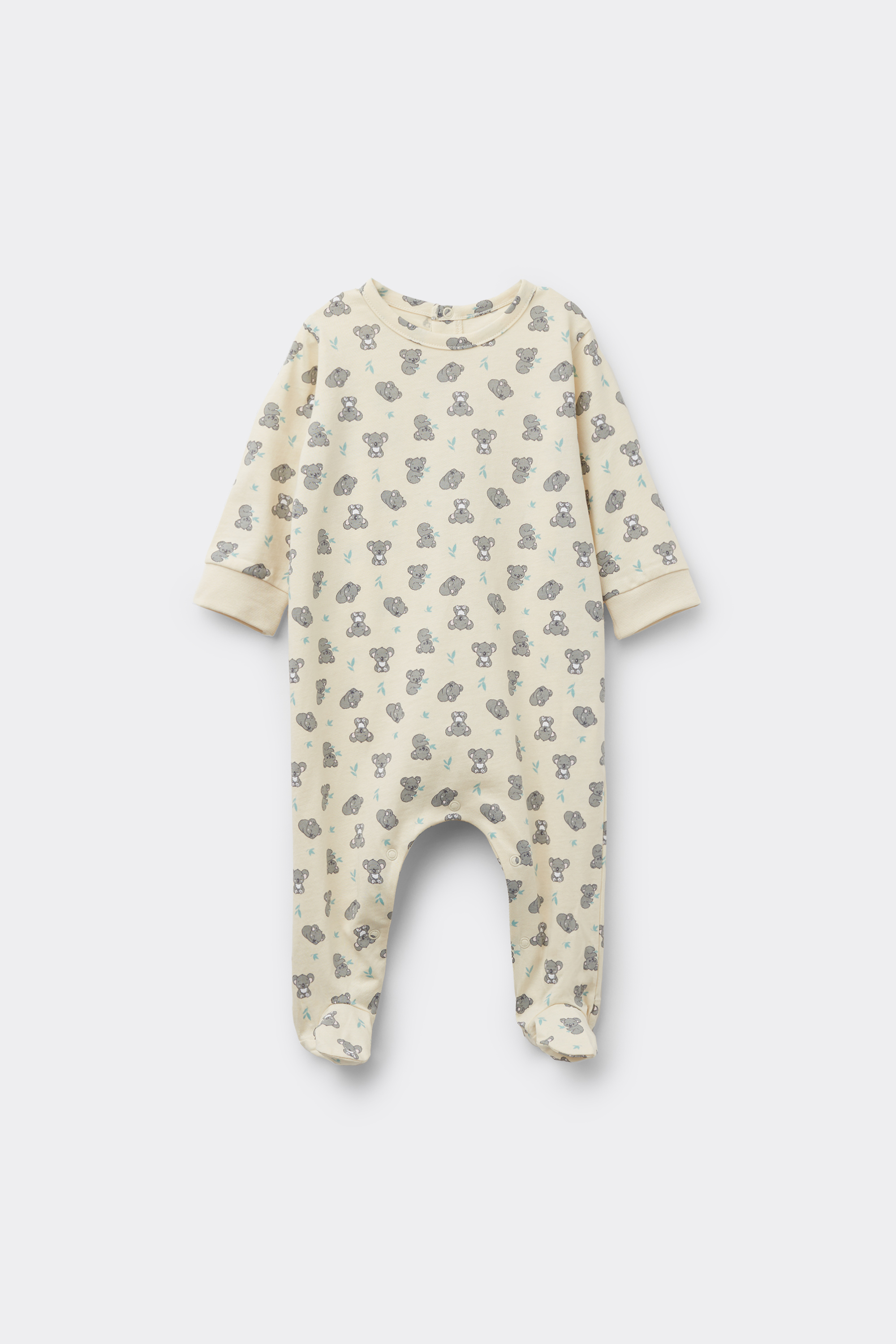 Baby Pure Cotton Playsuit with Long Sleeves and Feet