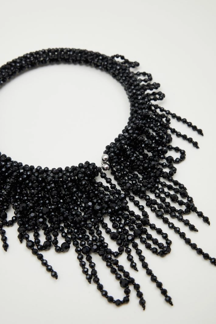 Cascading bead choker - BLACK
