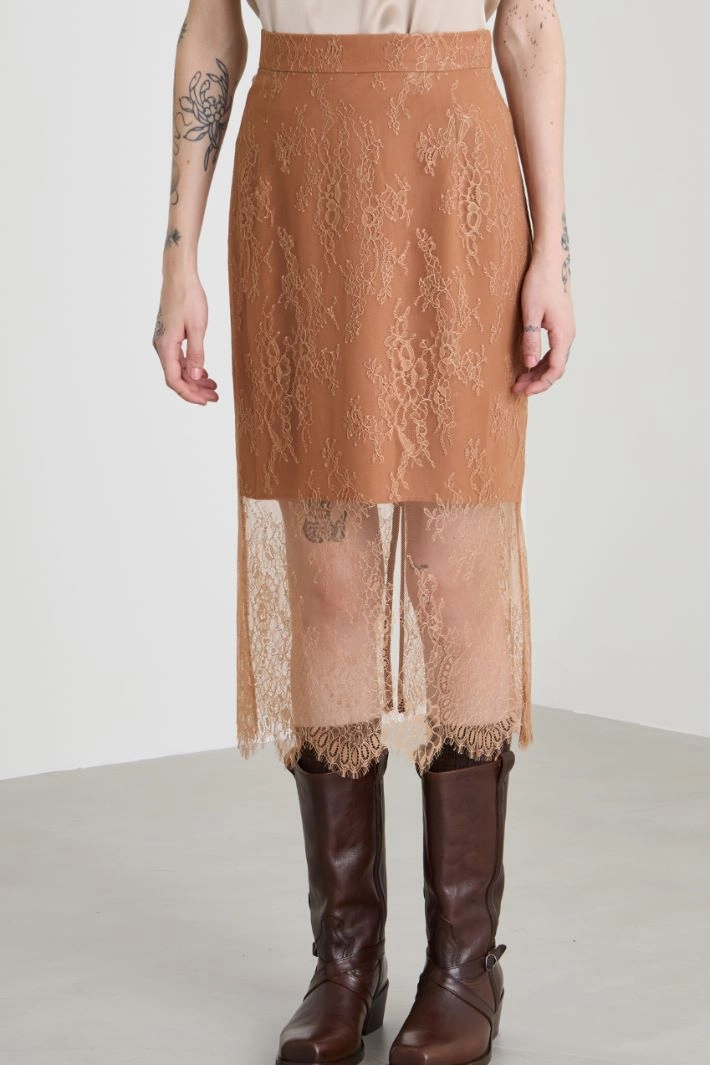 Lace skirt - CAMEL